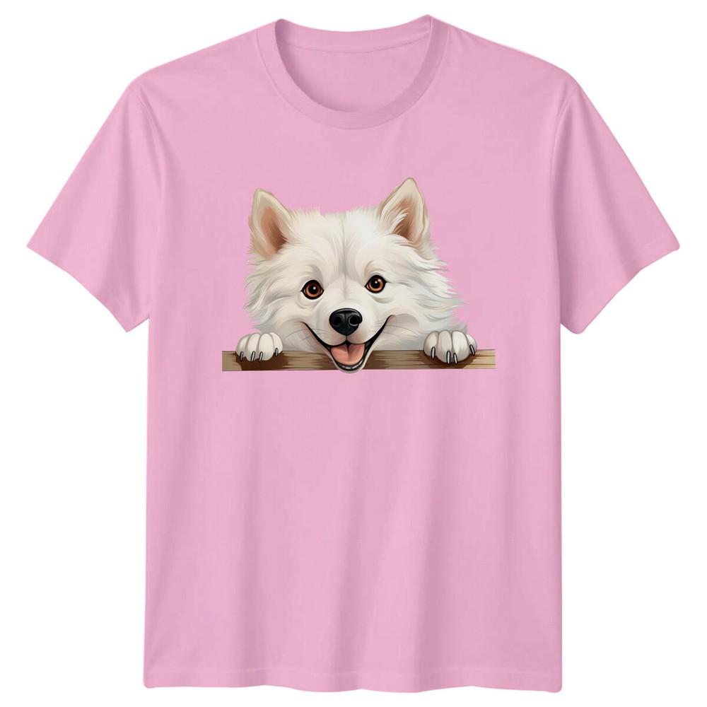 Cute Smiling Samoyed Peekaboo Dog Breed Pet Animal Graphic TShirt