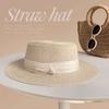 New bow lace straw hat women's summer seaside beach vacation sun hat large brim sun protection hat