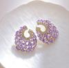 Geometric Hollow C Shape Crystal Earrings For Evening Bridal Party Jewelry