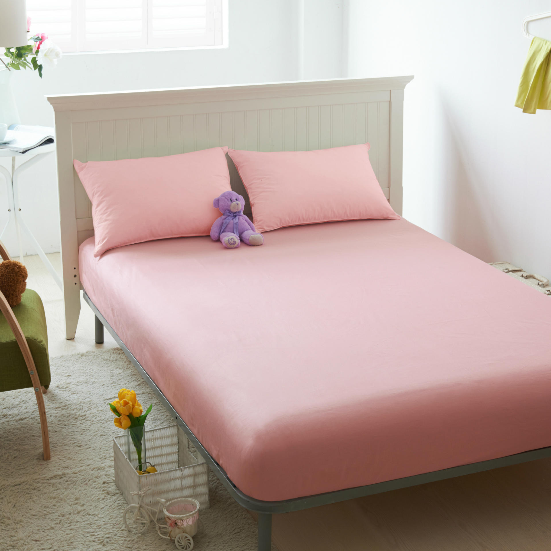 

Простыня из чистого хлопка, цельная, сплошная простыня из хлопка, противоскользящий коврик, защитный чехол для матраса Dreamy 120*200cm