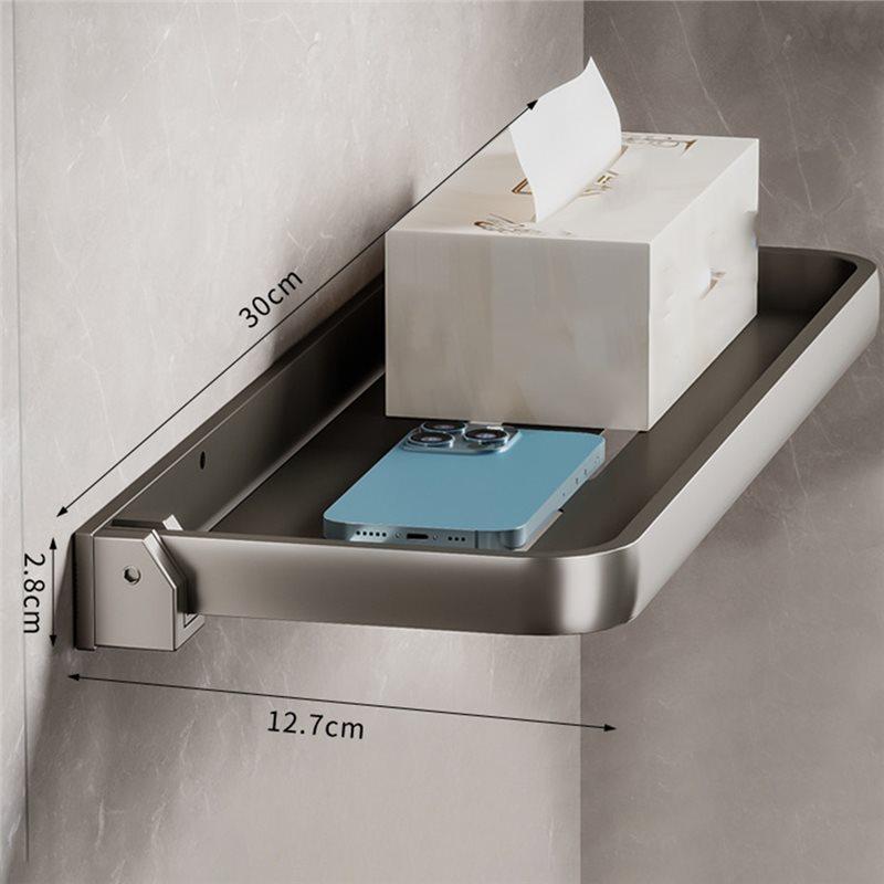 Fresh Aluminum Folding Bathroom Rack Space-Saving Design, Wall Mount Storage Solution Holder