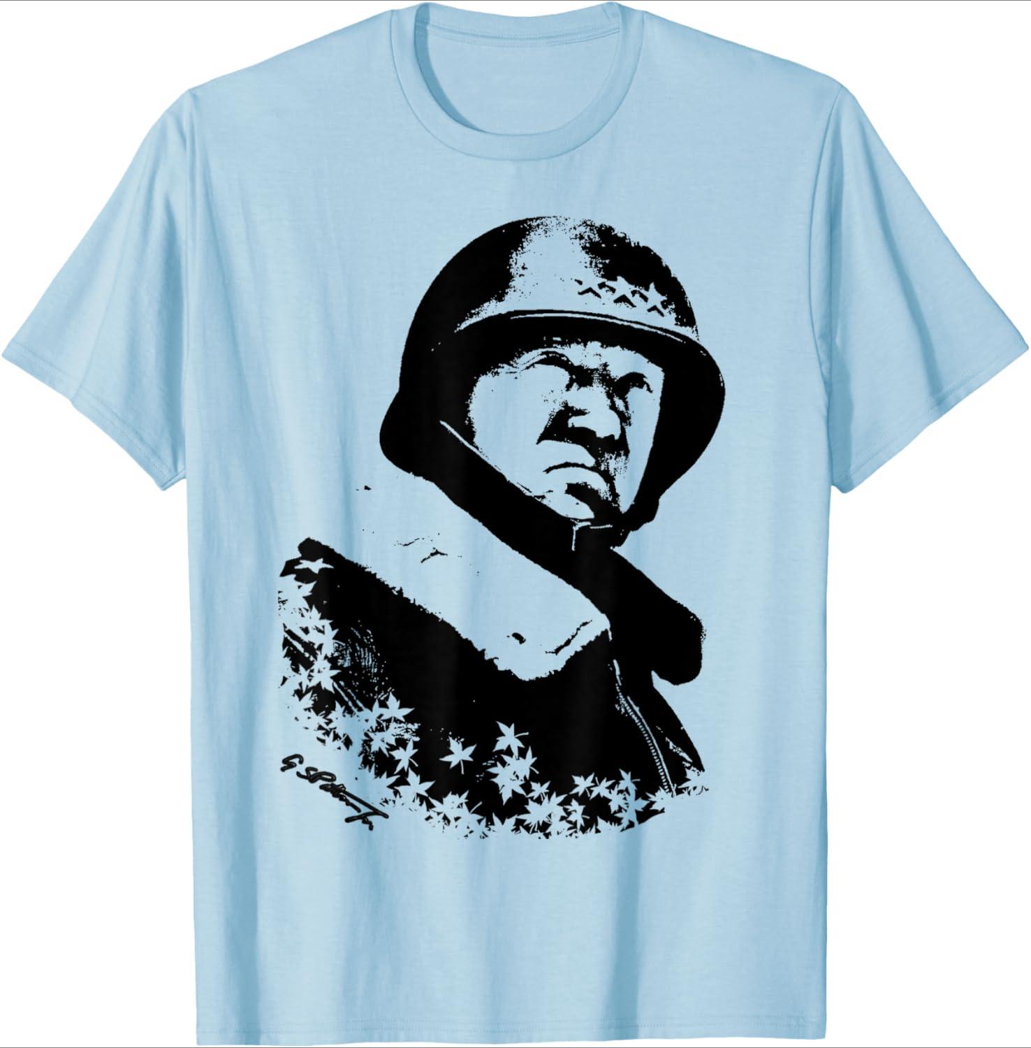 

US Army WW2 General pattern design 100 cotton summer casual Oneck short sleeve printed mens Tshirt 4XL