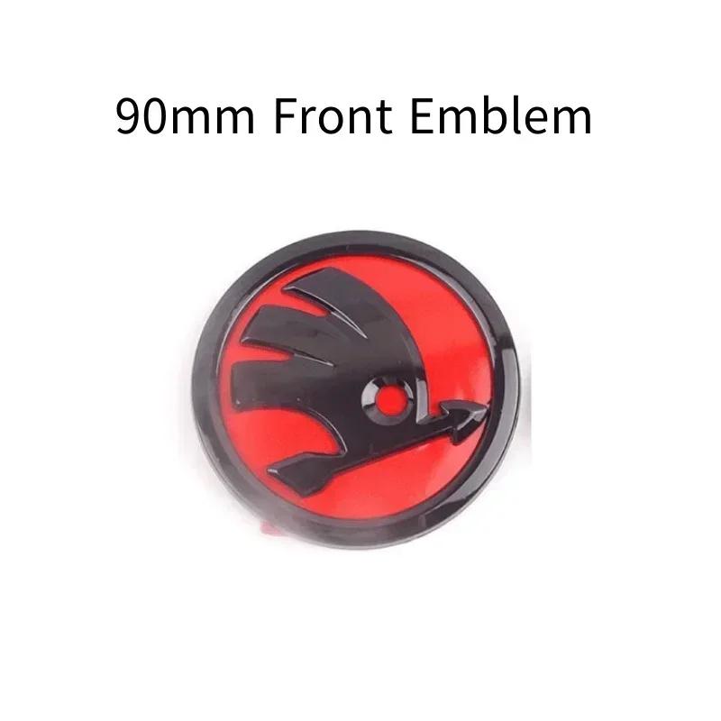 DAYB7 for Skoda 80/90mm 3D ABS Car Front Grille Trunk Logo Sticker Octavia 2 3 A5 A7 Kodiaq Fabia Rapid 3 Karoq Superb VRS Accessories