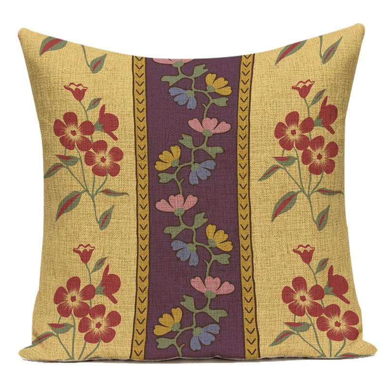 Vintage Style Flower Floral Polyester Decorative Pillow Cover Sofa Cushion Cover for Living Room Capa De Almofadas Pillowcase