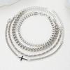 A Set of 4 Simple Street Style Cross Twist Chain Cuban Chain Bracelets, Basic Style for Boyfriend, Suitable for Men To Wear