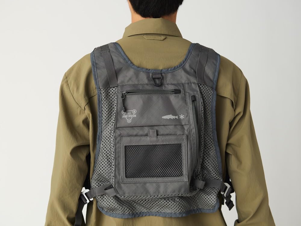 Snow Peak SP FF Joint System Vertical Strap Mesh Vest Vest for Men and Grey One SPF-JK-25AU903 Women,