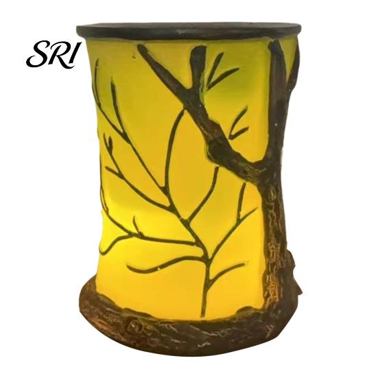 Eye Protection Lamp Forest Theme Night Light Handmade Resin Warm Rustic Nature-Inspired Ambient Bedside for Bedroom Living Room Decor Unique Texture 1pc