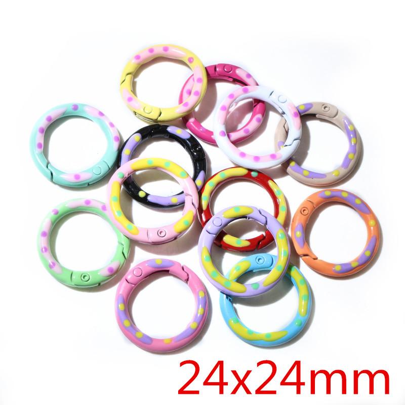 10pcs Random Mix Keychain Key Rings Lobster Clasps Hooks Heart Round Cat Shape DIY Jewelry Making Findings Supplies