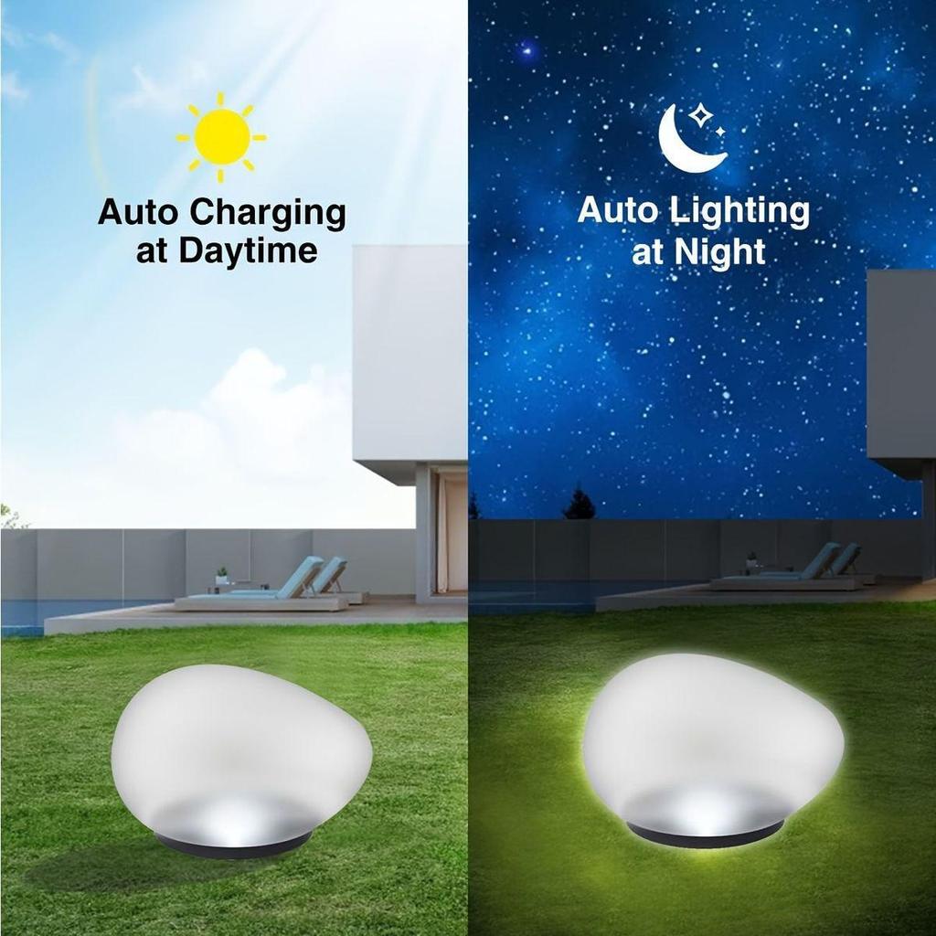 Solar Decorative Lawn and Landscape Pebble Lights for Villa and Park Atmosphere