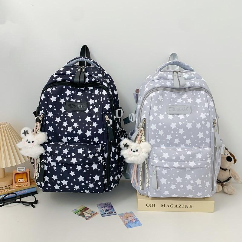 Schoolbag Japanese Ins Style Student Schoolbag High Value Fresh and Sweet Star Printed Backpack Large Capacity Lightweight Backpack