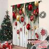 Set Of 2 Luxury Christmas Decorative Pattern Curtains Living Room Bedroom Decoration Curtain With Pole Pocket Polyester Ideal For Great