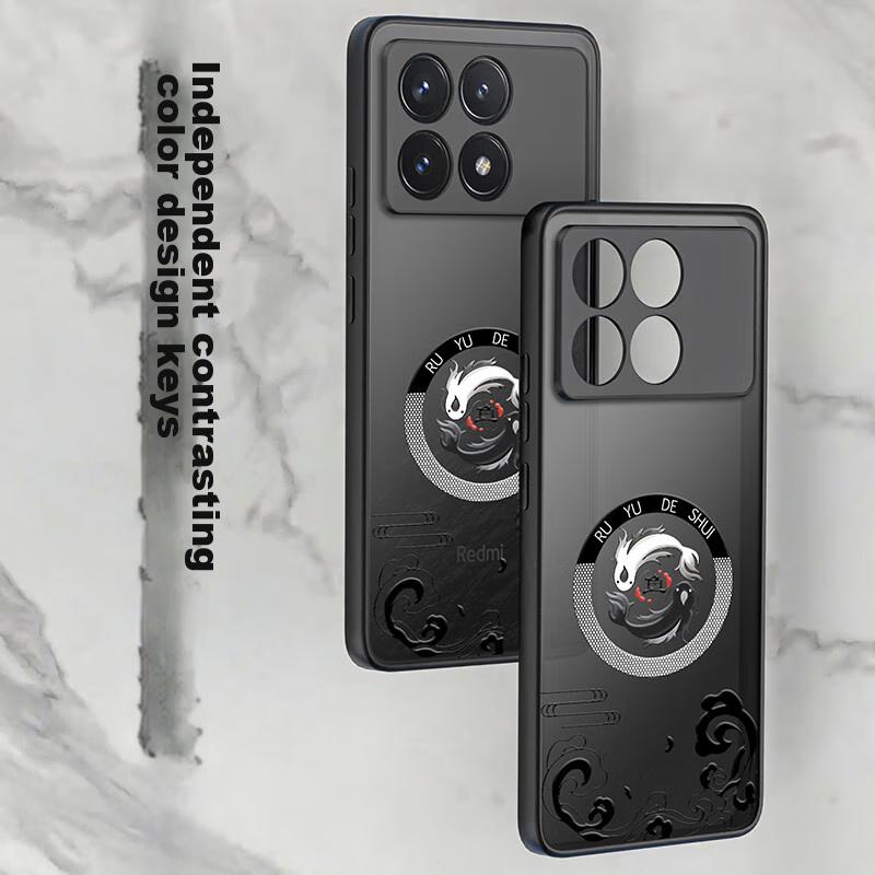Phone Case for Redmi K70, Xiaomi Redmi K70 Pro Protective Cover, Shockproof Silicone, Upgraded Lens Protection, Full Coverage, Fish in Water