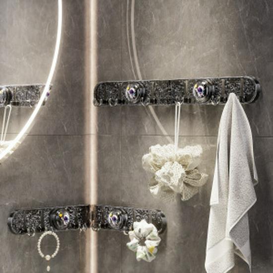 Wave Design Stackable No-Drill Adhesive Corner Hooks for Kitchen or Bathroom