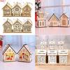 Led Light Wood House Adorable Christmas Tree Hanging Ornaments For Holiday Decor