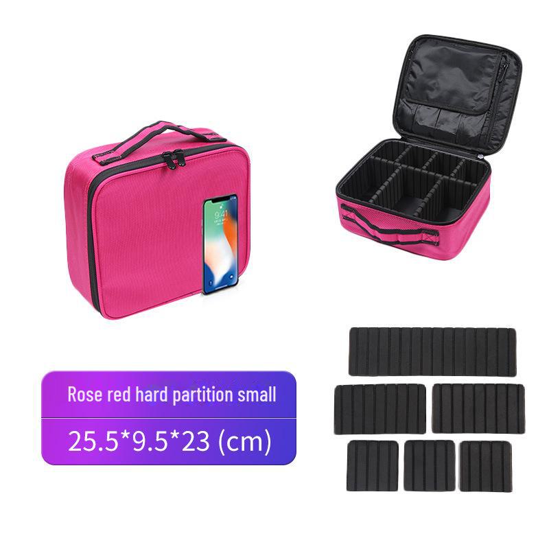 Portable Two-Tone Travel Cosmetic Bag with Tattoo Tool Storage and Large Capacity Divider