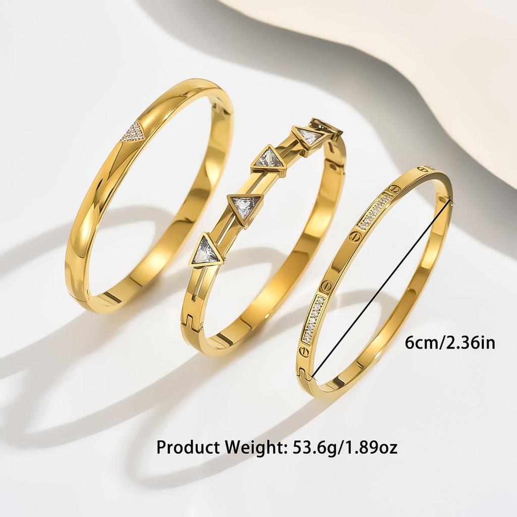 Stainless Steel Glossy Clasp Bracelet, Creative Design, European & American Style.