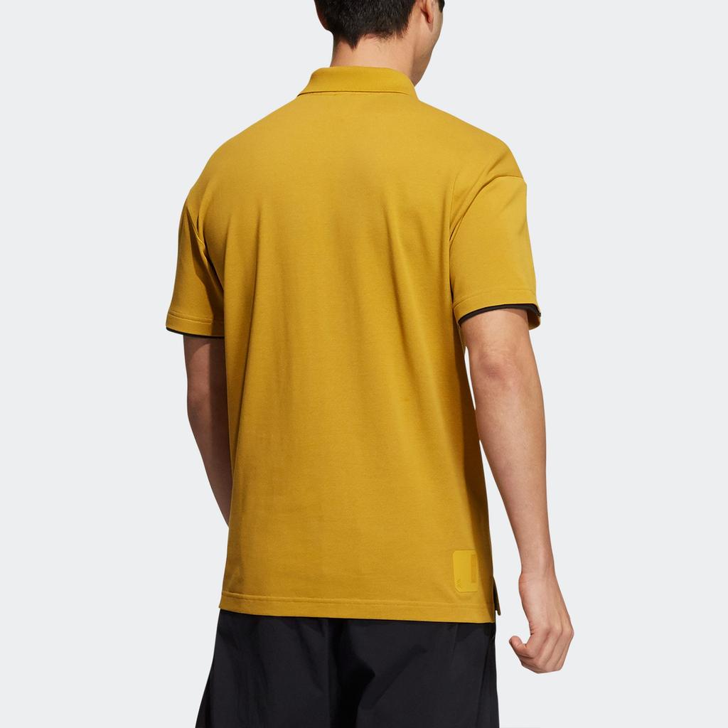 Adidas Polo Shirts Men's Gold Crew Neck Moderate Straight Fit H39321