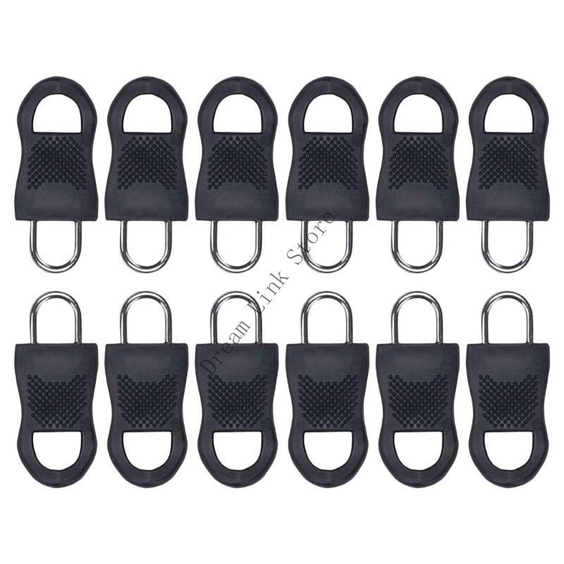 Q1FD Pack of 12 Removable Zippers Pulls Detachable Zippers Pulls Replacements ZippersGripper Mend Fixer for Suitcase Luggage