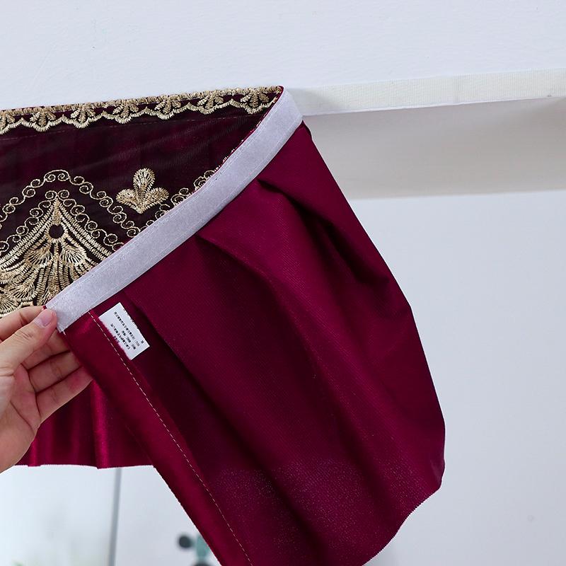 Light Luxury European Lace Velvet Curtain Head Retro Modern Embroidery Lace Short Curtain Tablecloth Sofa Towel Cover DIY Trims