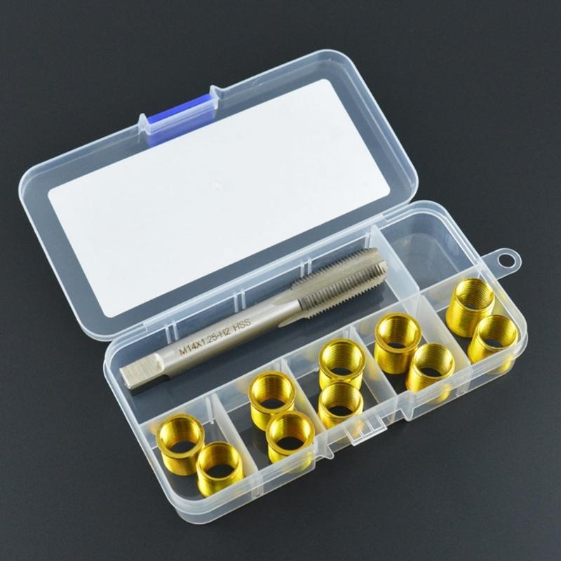 Spark Plugs Thread Repair Kit 15mm Cylinder Head Rethreaded Tool for Gasolines Engine M14x1.25 Inserts Gasolines Repair