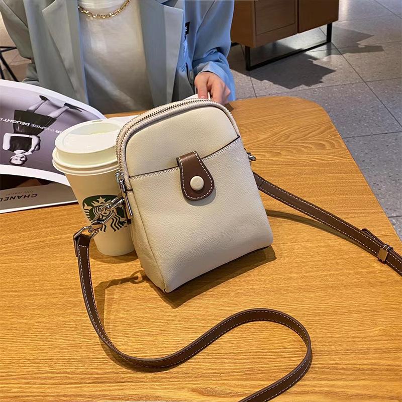 Genuine Leather Women's Bag Phone Bag 2025 New Trendy Mini Cowhide Crossbody Bag Fashion Vertical Single Shoulder Coin Small Bag