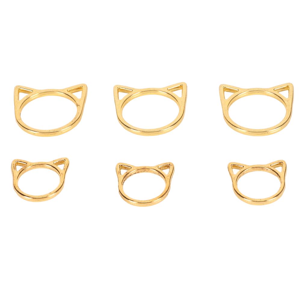 30pcs Cat Ear Knitting Stitch Markers Gold DIY Handcraft Plating Cute Stitch Marker Rings for