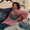 Women's Hooded Long Sleeve Sweatshirt Loose Fit Vintage Letter Printed Pullover Hoodie Couple Autumn Daily Outerwear