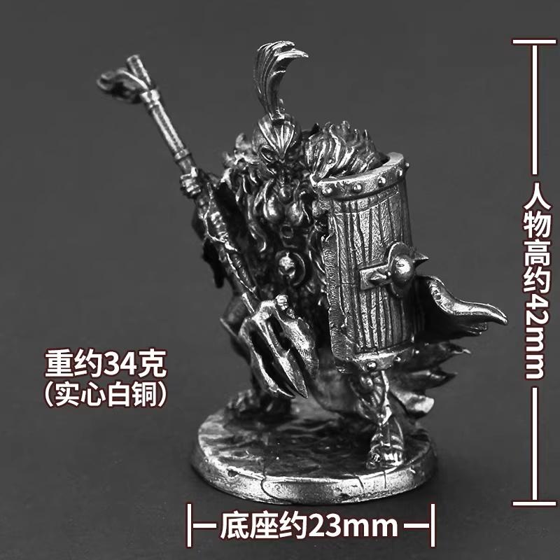 Solid Metal Dwarf  Warrior Metal Soldier Miniature Tabletop Game Piece Car Decor Birthday Gift for Men Collectible Ornament