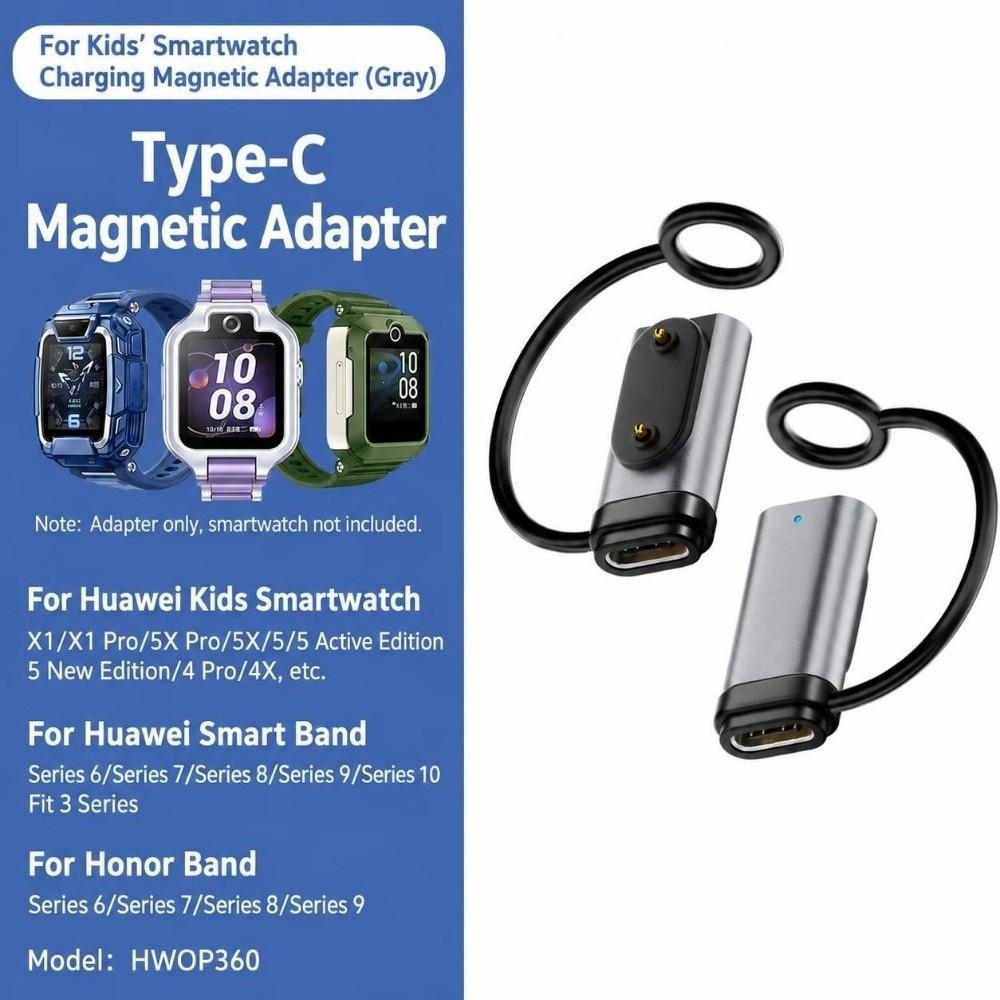 USB-C Watch Charging Adapter for Huawei Kids Watch X1/X1 Pro/5X Pro/Band 6/7/8/9/10/Fit 3
