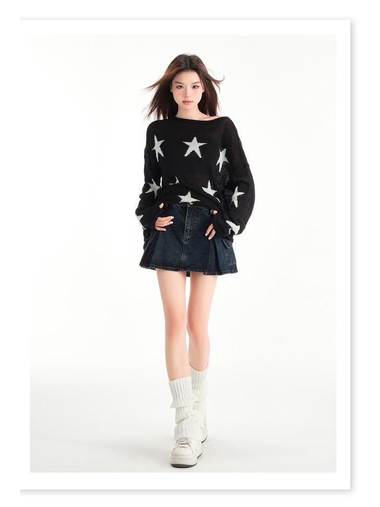 2025 Sommer Damen Hellblauer Plissierter Denim Minirock - Hochtailliert, Hüftbetont A-Linie Arbeitskleidung