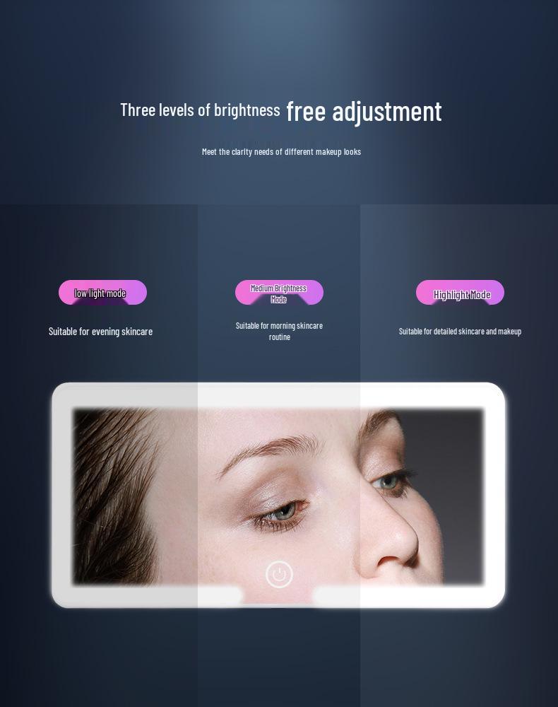 LED Car Sun Visor Makeup Mirror with Three-Speed Dimming