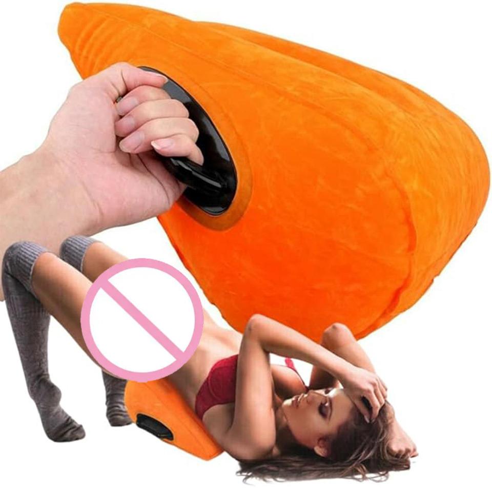 Inflatable Sex Pillows Toys Adults Toys Position Cushion Triangle Ramp Furniture Couples Love Body Positions For Deeper Position