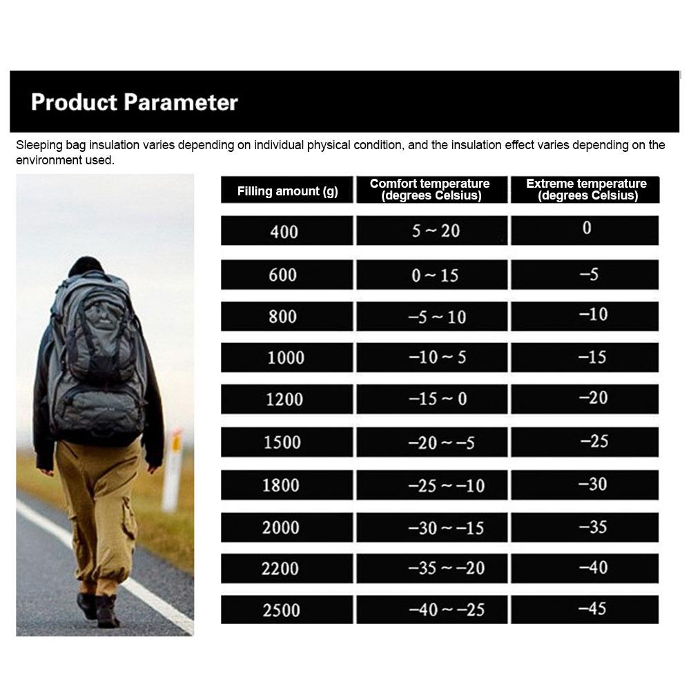 Goose Down Thermal Camping Sleeping Bag Ultralight Hiking Sleeping Bag Waterproof for Backpacking Hiking Emergency Survival Kit