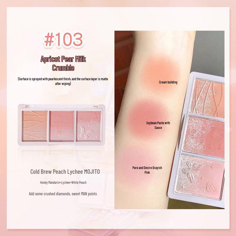 

HOLD LIVE Secret Garden Three-Color Blush: Tea Brown, Rose Almond, Milk Tea Nude Natural Cream.