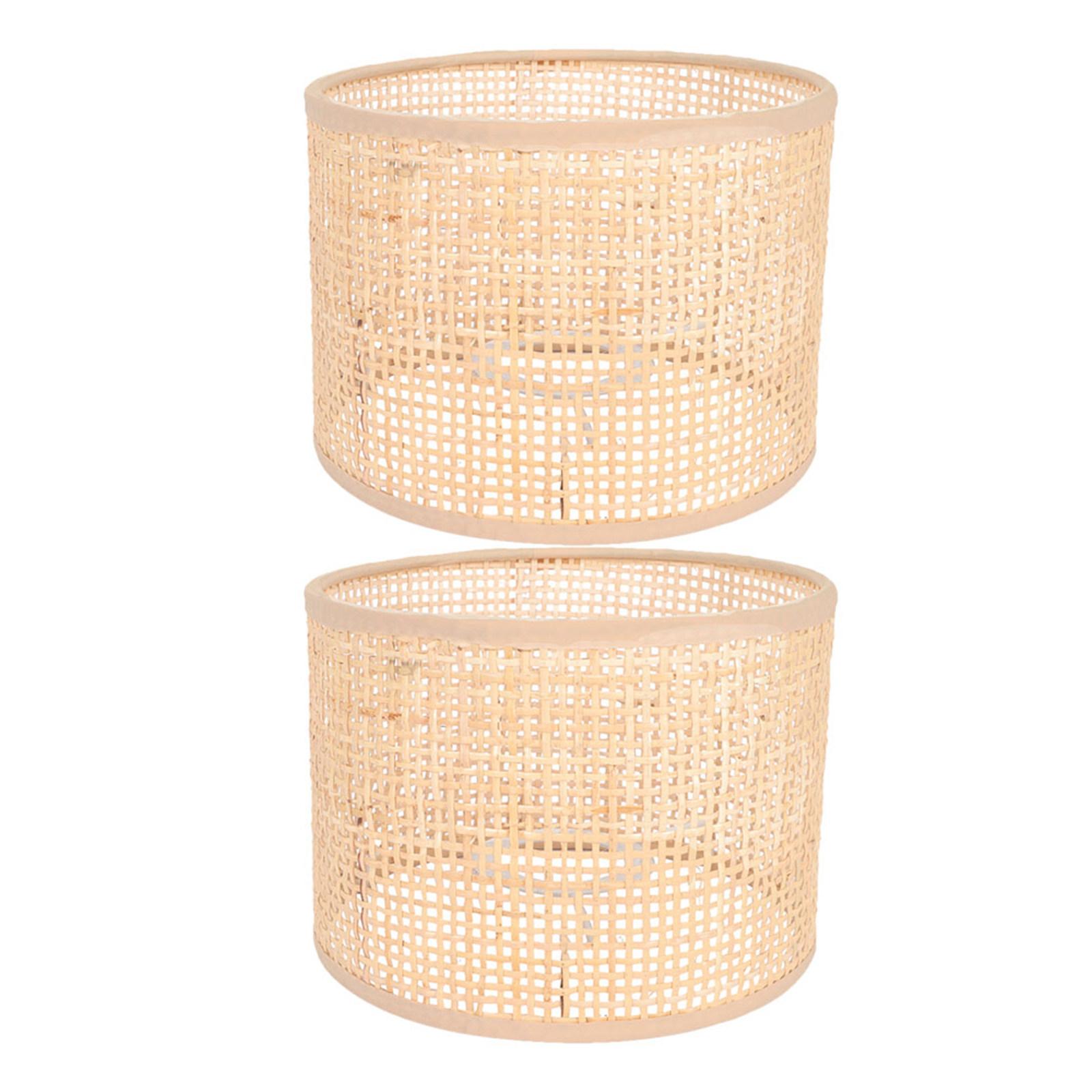 

2Pcs Bamboo Woven Lamp Shade Replacement Pendant Light Cover Rustic Farmhouse Style for Dining Room Hallway Woven Lampshade
