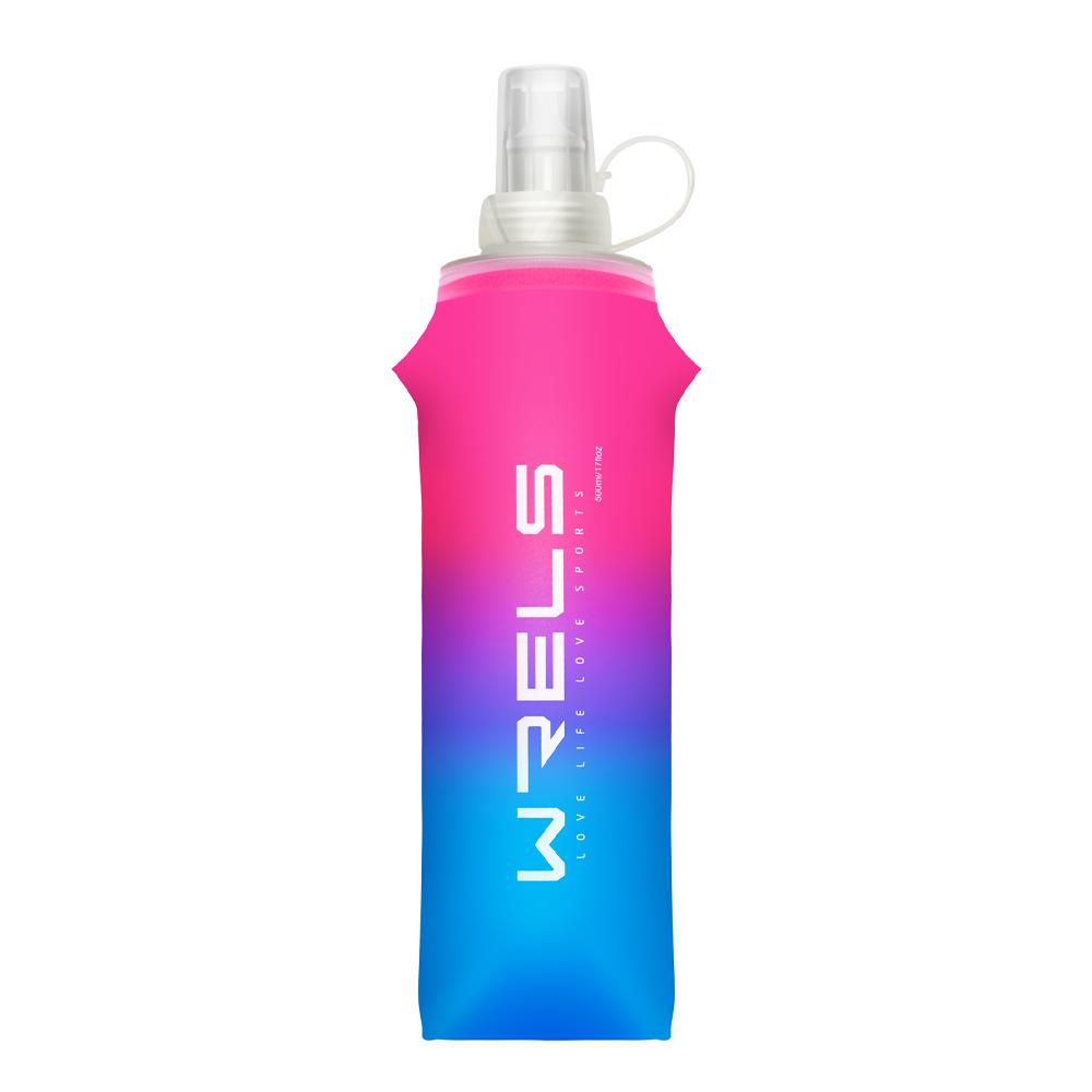 

1pc Colorful Gradient Color Outdoor Convenient Folding Water Bottle for Cycling,Camping,Hiking,Running,Fitness,Travel