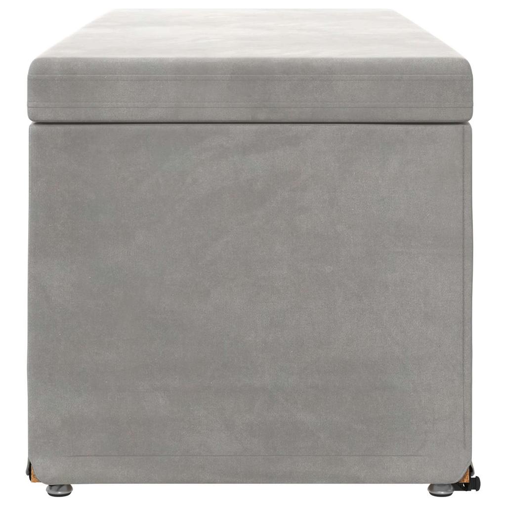 Stool Light Grey 101 x 41 x 40 cm Velvet and Engineered Wood