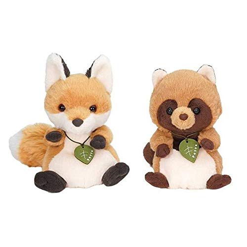potte Plush Toys: Fox & Raccoon, Set of 2, Height 15cm