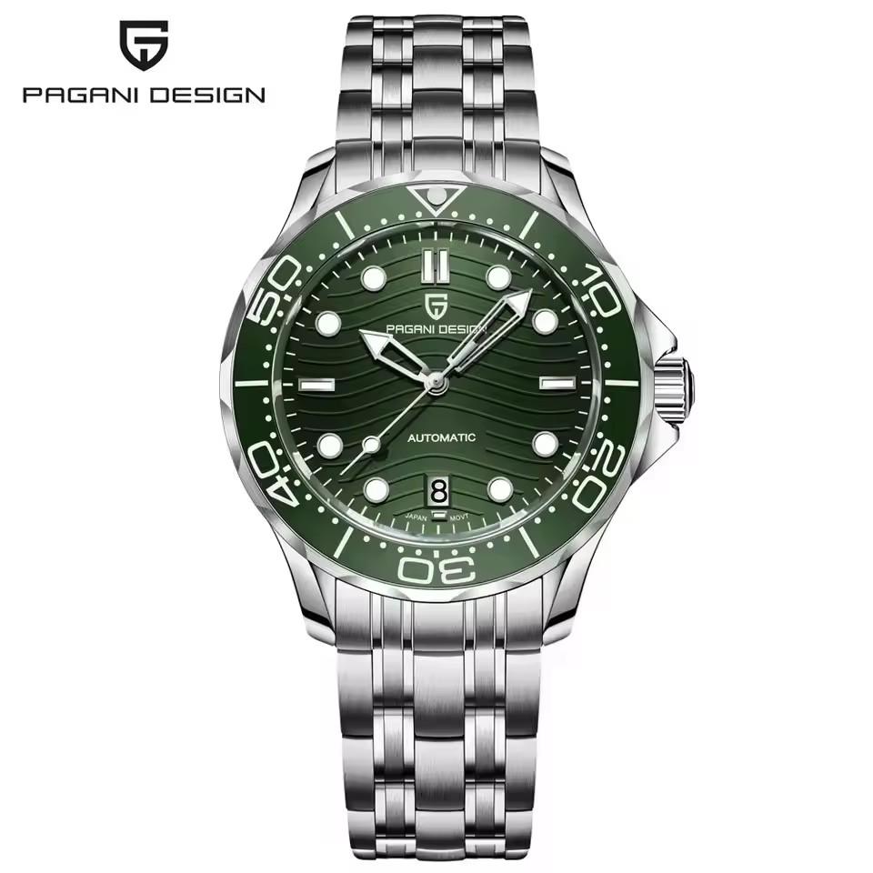 PAGANI DESIGN New Mechanical Luminous Ceramic Bezel Men Watch Luxury 316 All Steel Watch AR Sapphire Diving Japan Movt Man watch