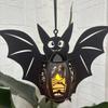 Spooky Halloween Diy Decor Set - 5Pcs Glitter Bat Hanging Ornaments & Black Sparkle Lanterns for Indoor Party Decorations