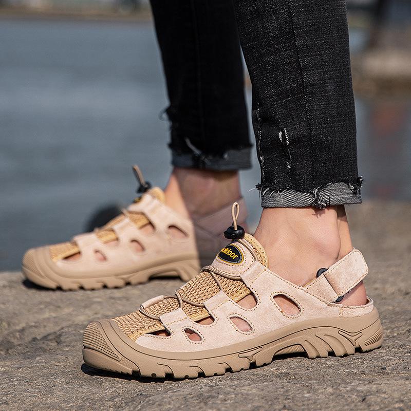 Men's sandals summer wear sports cool slippers men's bag head trend hole beach shoes men's beach shoes