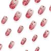 24Pcs Gradient Design Press On Nail with Glittering Sequins Heart Easy Application for Parties Valentine's Day