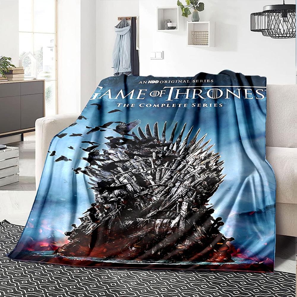 1pc Game of Thrones The Complete Series Flannel Blanket Soft Warm Throw for Home, Office, Travel, All-Season Cozy Bedding GiftL1258