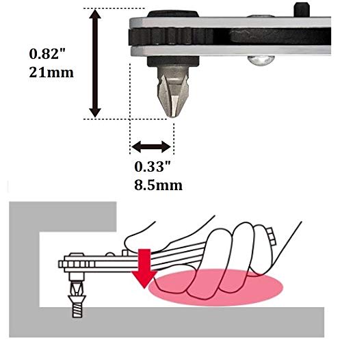 ANEX Ratchet Driver, Offset Type, Up-Head, 9-Piece Bit Set, No. 429