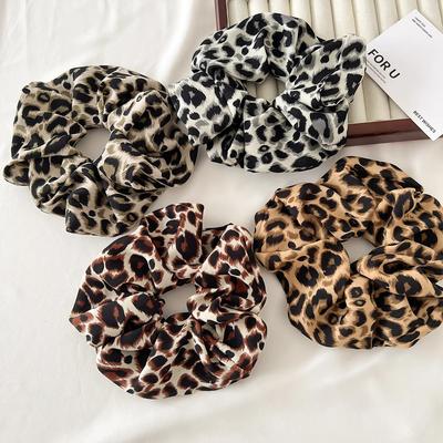 Leopardenmuster Scrunchies Haargummi Haarband Hohe Elastizität Elastisches Haarband Pferdeschwanzhalter Elegant Damen Haaraccessoires