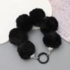 New Korean Version Plush Ball Pendant Handmade Bead Phone Pendant Short Wristband Anti Loss Chain for Women Bag Accessories