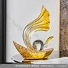 Modern Resin Sailboat Decorative Figurine Living Room Office Shelf Home Gift Minimalist Luxury Styling