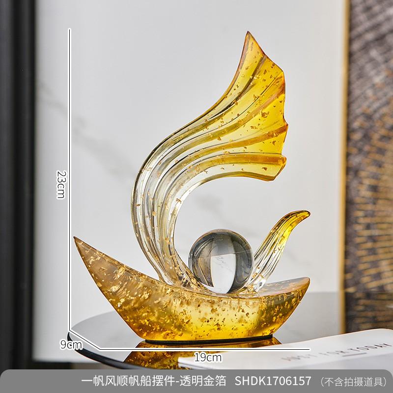 Modern Resin Sailboat Decorative Figurine Living Room Office Shelf Home Gift Minimalist Luxury Styling