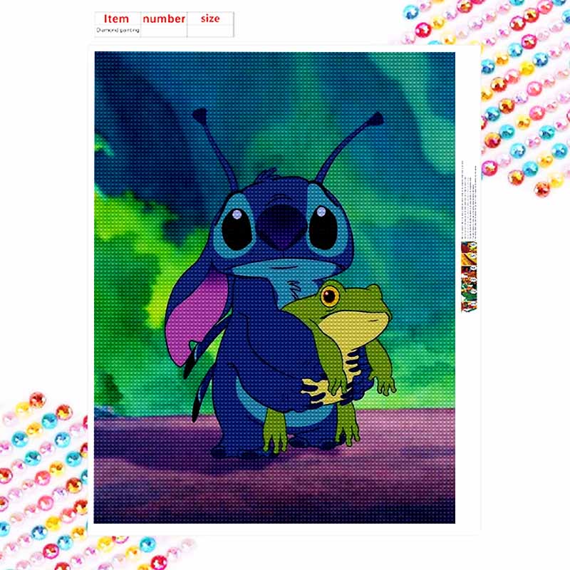 Disney Diamond Painting 5D DIY Stitch Frog Diamond Painting Art Diamond Painting Kit Adult/Beginner Gift Idea Home Decor