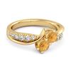 Bague Citrine Empilable Twist Accents Blancs - Argent Sterling 925 Plaqué Or